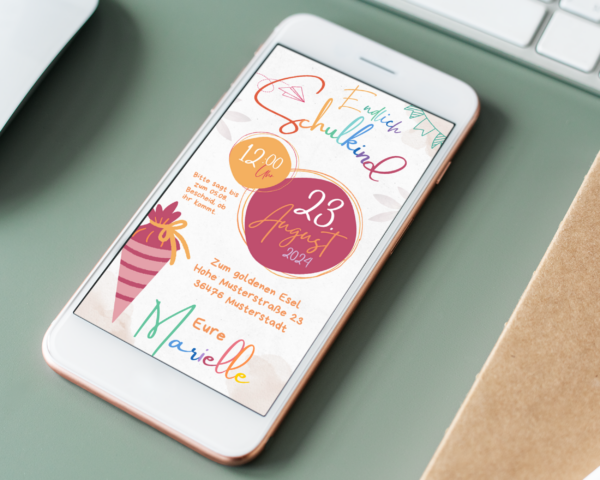 Einladung Einschulung E-Card - Save the Date bunt – Bild 5