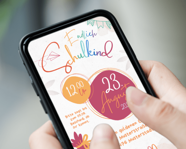 Einladung Einschulung E-Card - Save the Date bunt – Bild 2
