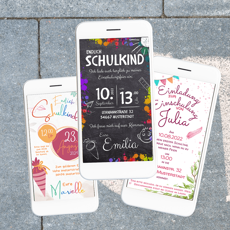 Digitale Einladungen zur Einschulung