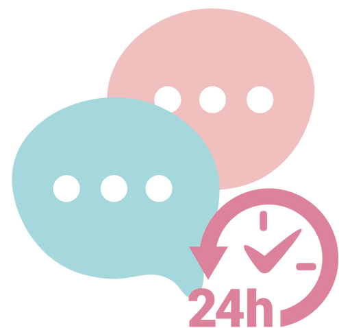 Sprechblasen mit 24 Std. Symbol