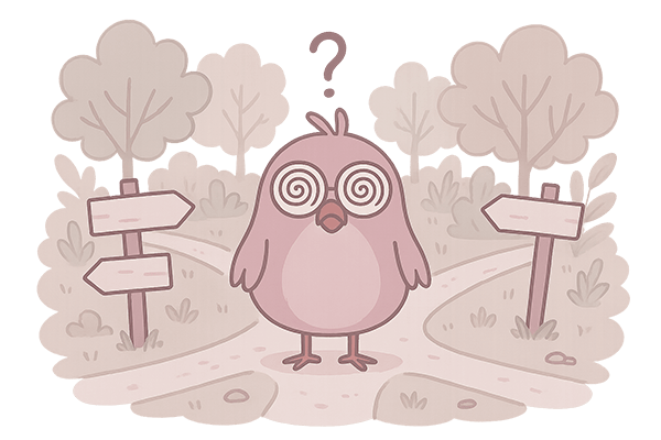 404-Seite Vogel mit hypnotisierten Augen