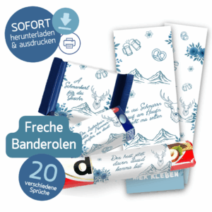 Banderolen für Rittersport Mini, Smarties, Duplo-Riegel im Oktoberfest Design