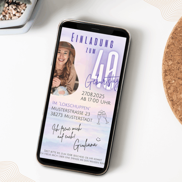 Einladung zum 40. Geburtstag & Save the Date – Bild 2