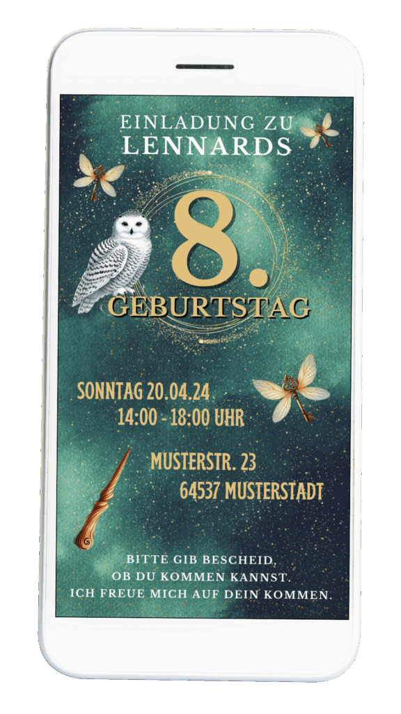 Einladung zum Kino Abend mit magischem Flair