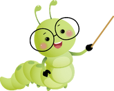 Kleine schlaue Raupe, die etwas erklärt