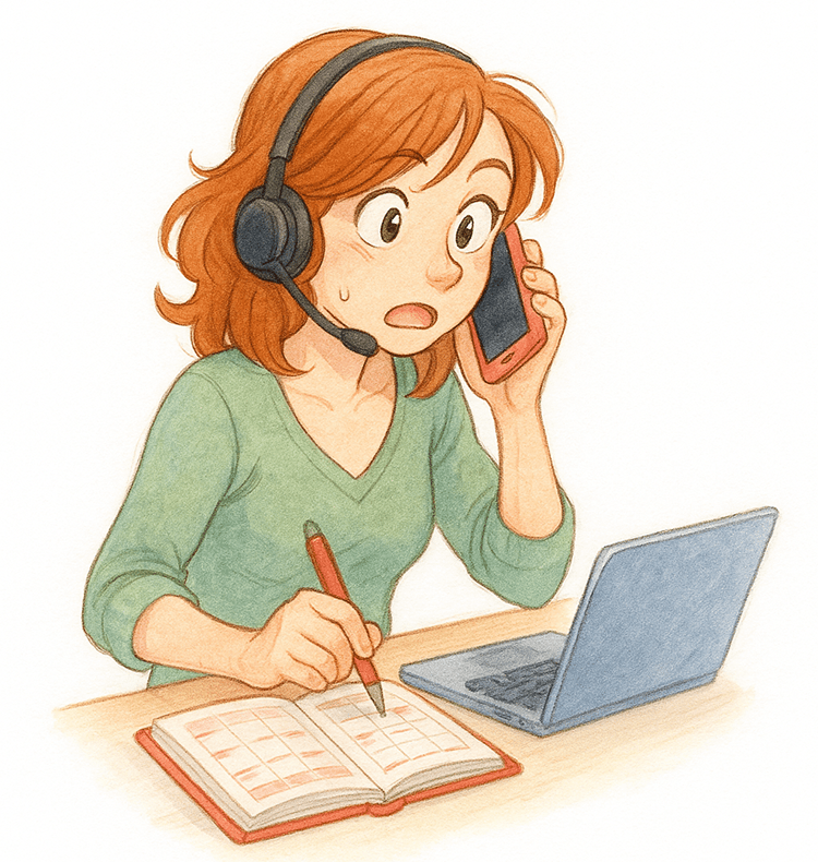 Mitarbeiterin versucht verzweifelt eine Location für die Weihnachtsfeier zu organisieren